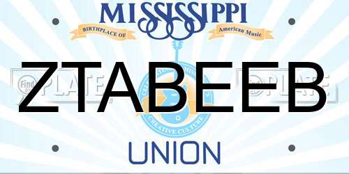 ZTABEEB Mississippi License Plate