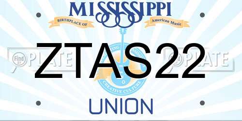 ZTAS22 Mississippi License Plate