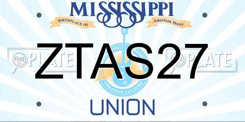 ZTAS27 Mississippi License Plate