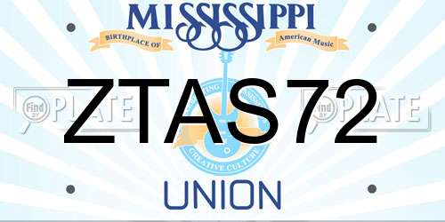 ZTAS72 Mississippi License Plate