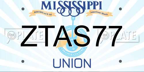 ZTAS77 Mississippi License Plate
