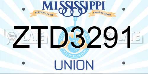ZTD3291 Mississippi License Plate