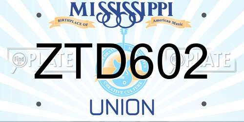 ZTD602 Mississippi License Plate