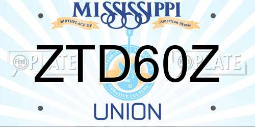 ZTD60Z Mississippi License Plate