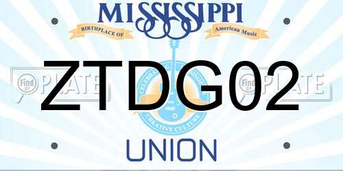 ZTDG02 Mississippi License Plate