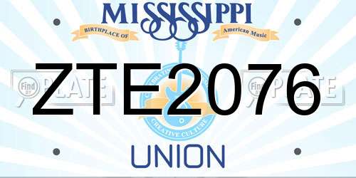 ZTE2076 Mississippi License Plate
