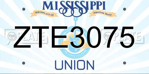 ZTE3075 Mississippi License Plate