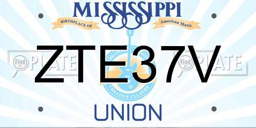 ZTE37V Mississippi License Plate
