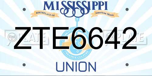 ZTE6642 Mississippi License Plate