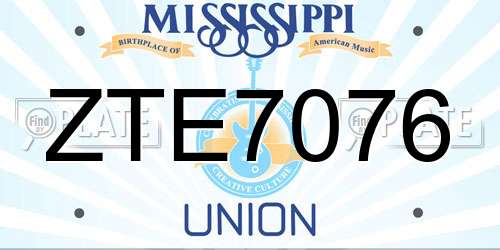 ZTE7076 Mississippi License Plate