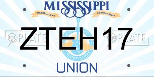 ZTEH17 Mississippi License Plate