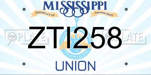 ZTI258 Mississippi License Plate