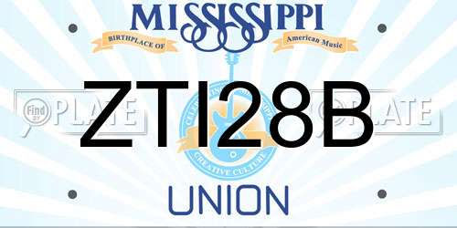 ZTI28B Mississippi License Plate