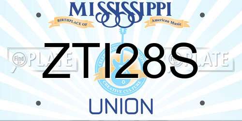 ZTI28S Mississippi License Plate