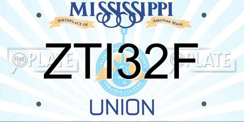 ZTI32F Mississippi License Plate