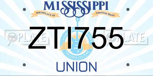 ZTI755 Mississippi License Plate