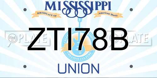 ZTI78B Mississippi License Plate