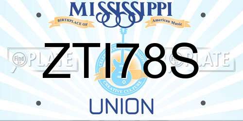 ZTI78S Mississippi License Plate