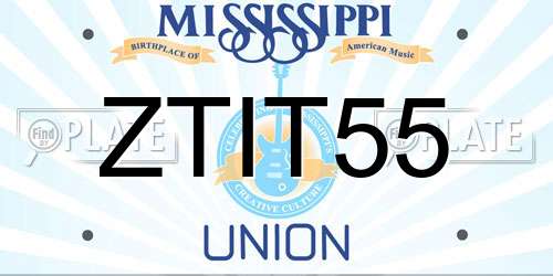 ZTIT55 Mississippi License Plate