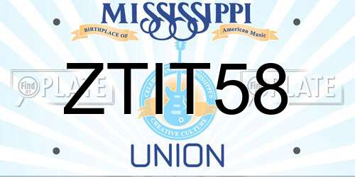 ZTIT58 Mississippi License Plate