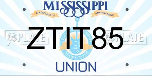 ZTIT85 Mississippi License Plate
