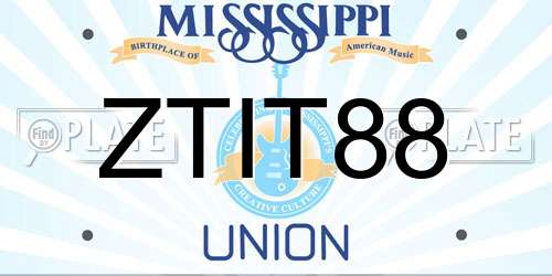 ZTIT88 Mississippi License Plate