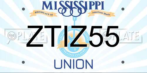 ZTIZ55 Mississippi License Plate