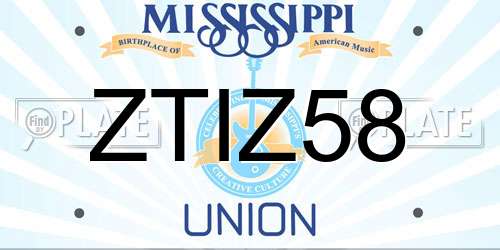 ZTIZ58 Mississippi License Plate