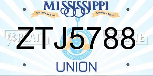 ZTJ5788 Mississippi License Plate
