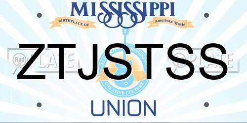 ZTJSTSS Mississippi License Plate