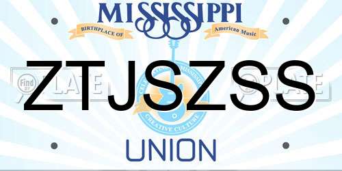 ZTJSZSS Mississippi License Plate