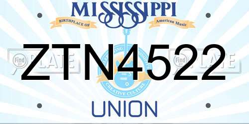 ZTN4522 Mississippi License Plate
