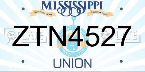ZTN4527 Mississippi License Plate