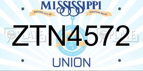ZTN4572 Mississippi License Plate