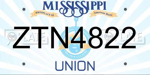 ZTN4822 Mississippi License Plate