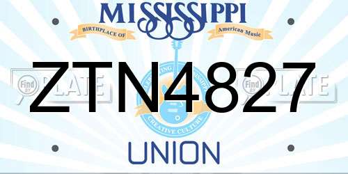 ZTN4827 Mississippi License Plate