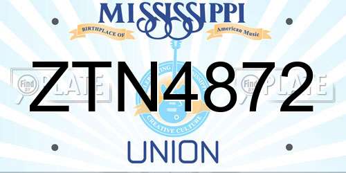 ZTN4872 Mississippi License Plate