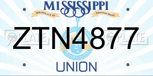 ZTN4877 Mississippi License Plate