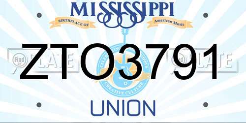 ZTO3791 Mississippi License Plate