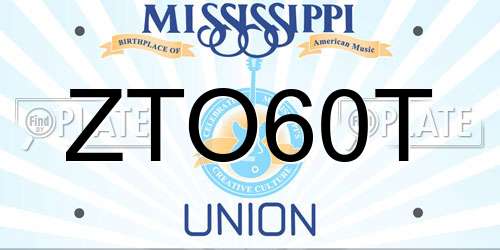 ZTO60T Mississippi License Plate