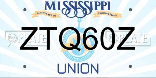 ZTQ60Z Mississippi License Plate