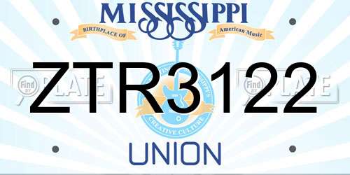 ZTR3122 Mississippi License Plate