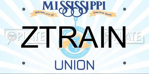 ZTRAIN Mississippi License Plate