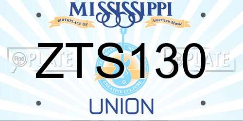 ZTS130 Mississippi License Plate