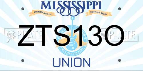 ZTS13O Mississippi License Plate