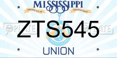 ZTS545 Mississippi License Plate