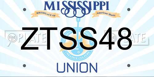 ZTSS48 Mississippi License Plate