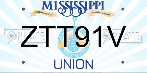 ZTT91V Mississippi License Plate
