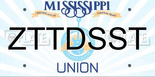 ZTTDSST Mississippi License Plate