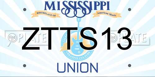 ZTTS13 Mississippi License Plate